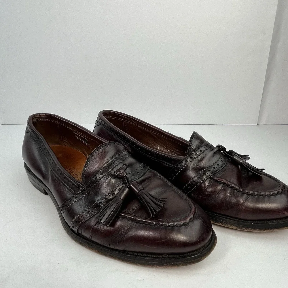 Allen Edmonds Harvard Casual Dress Shoes Burgundy Leather Loafers Size Size 8.5D